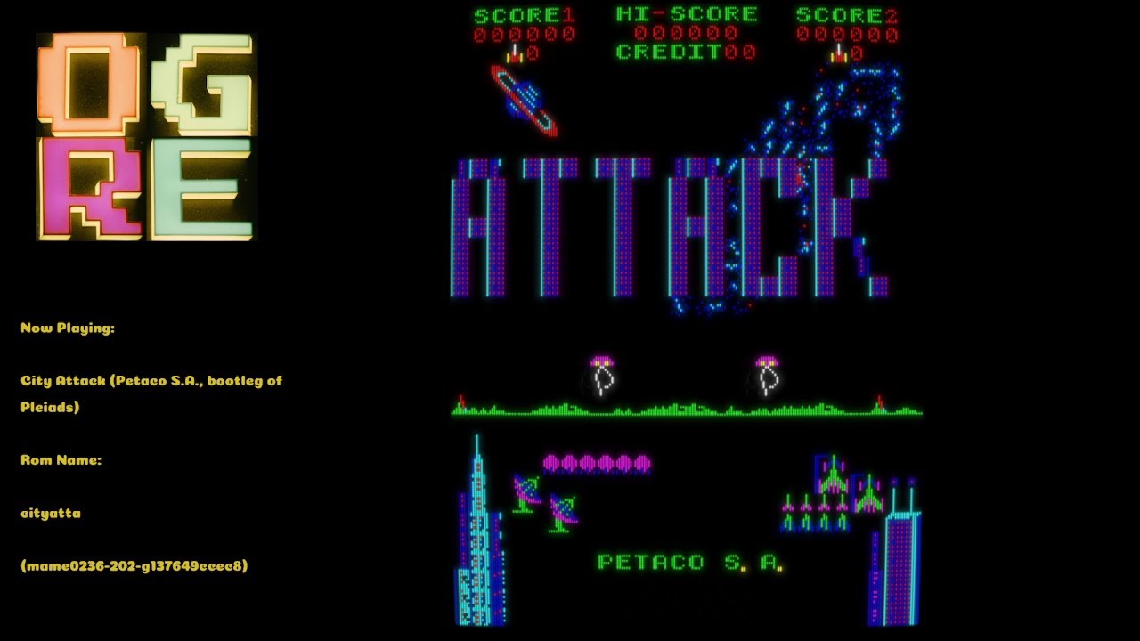 OGRE [MAME 0.237 WIP] City Attack (Petaco S.A., bootleg of Pleiads)