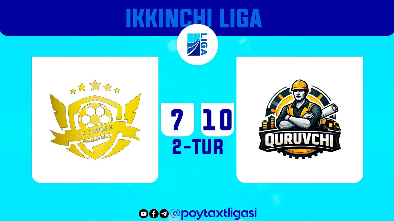 Poytaxt 2-ligasi. 2-tur. FC Nazarbek - Quruvchi - 7:10