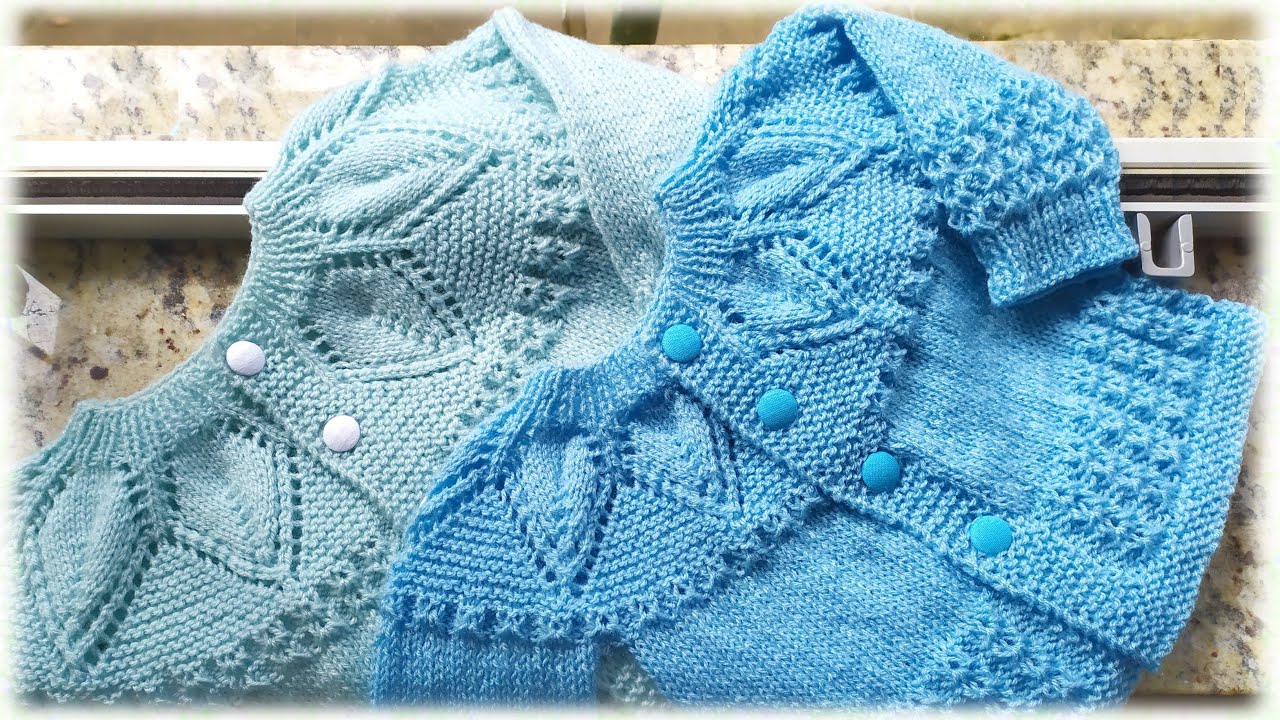 CARDIGAN EN DOS AGUJAS PARA BEBÉS DE 1 A 3 MESES MODELO ESTRELLITAS
