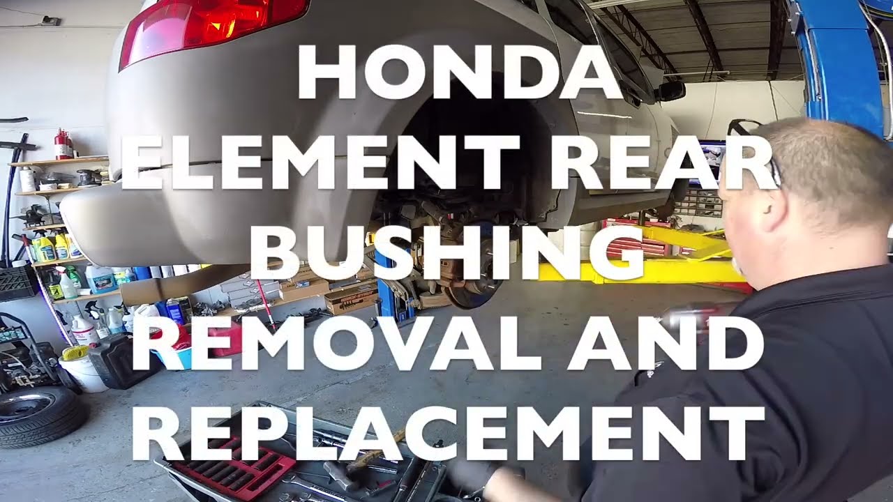 Honda Element rear lower arm and knuckle bushing removal and replacement.