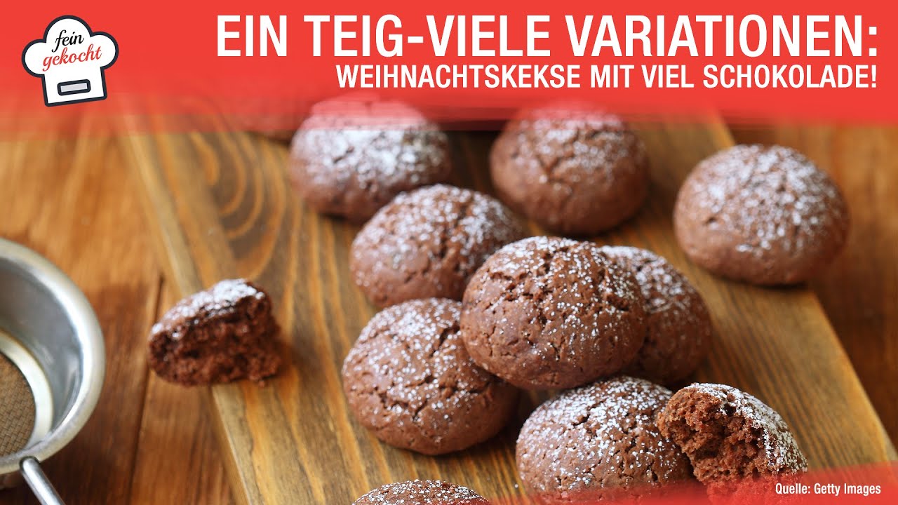 Ein Teig, viele Variationen:  Weihnachtskekse mit viel Schokolade