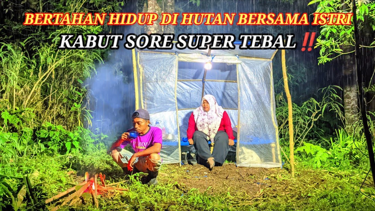 CAMPING HUJAN GERIMIS - KABUT SUPER TEBAL DI TENGAH HUTAN - ASMR