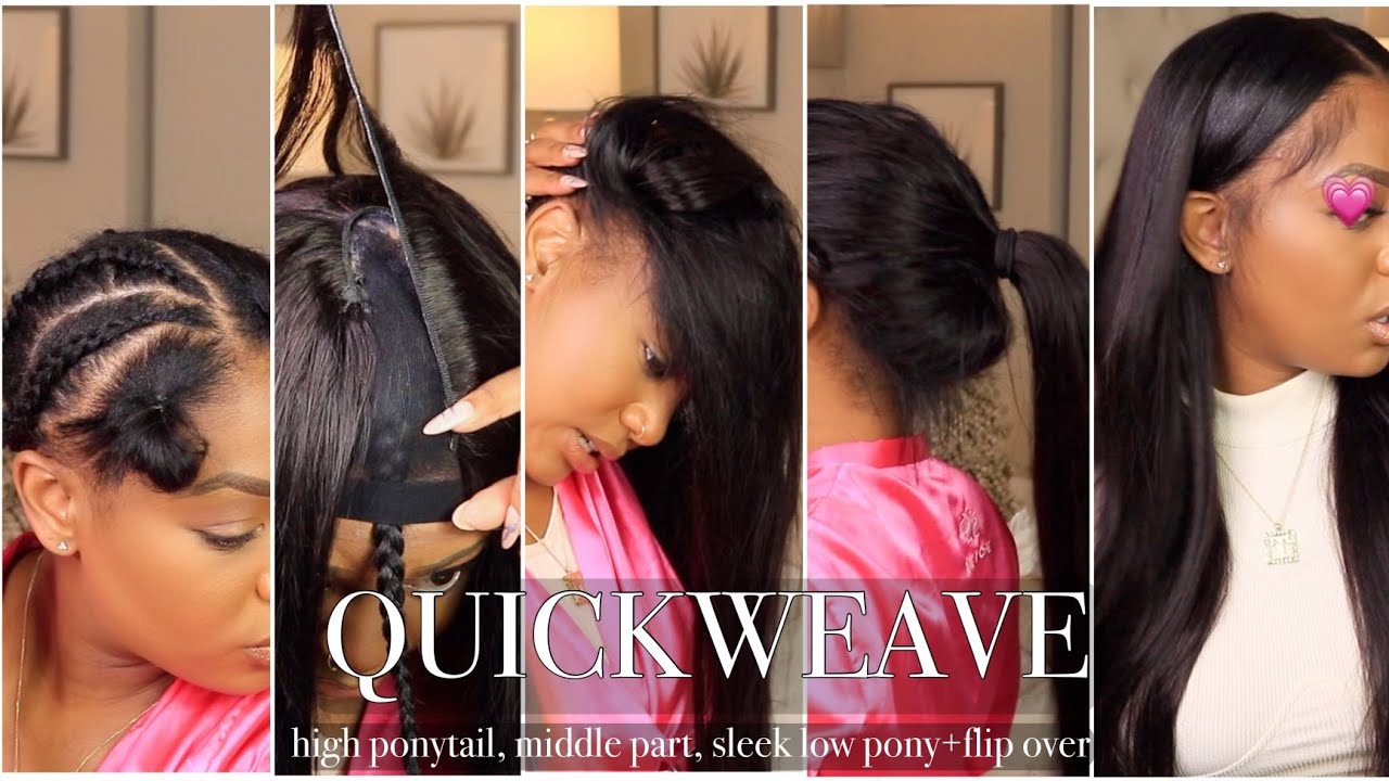 VERSATILE QUICK WEAVE |HIGH PONYTAIL, MIDDLE PART, SLEEK PONYTAIL FT. BEAUTYFOREVERHAIR
