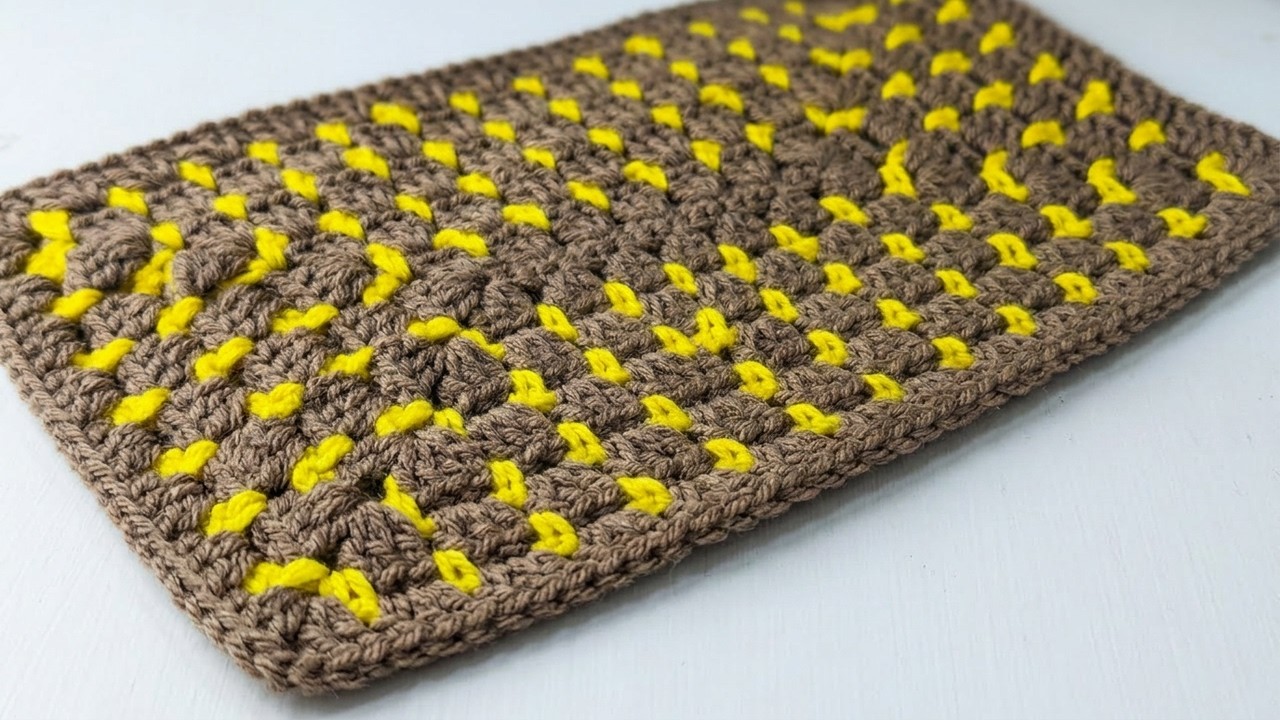 🧶Этот узор «Прямоугольный блок», связанный крючком, ПРОСТО ПОТРЯСАЮЩИЙ! Простая пошаговая инструк...