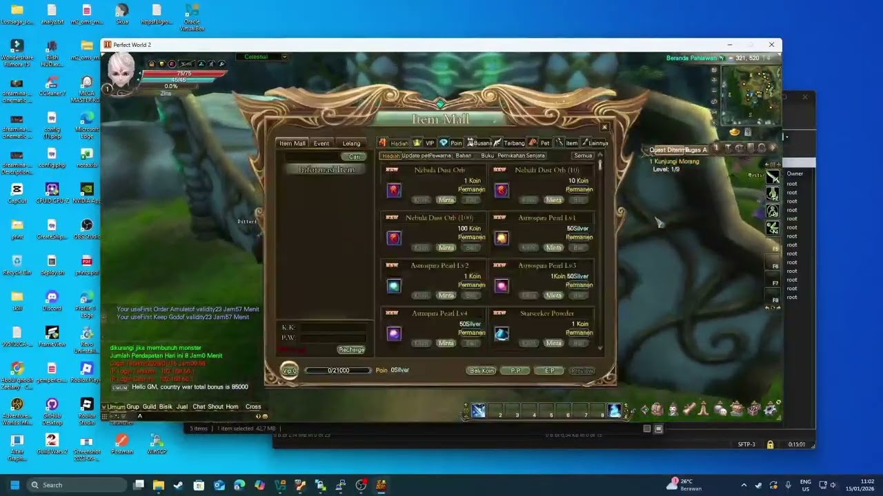 Cara Main Perfect World 155 Offline | Server Private 1.5.5