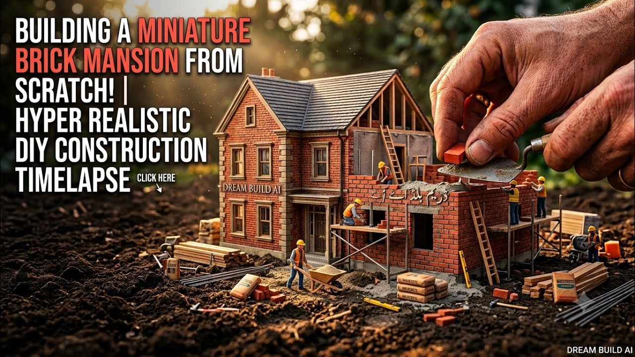 Building a Miniature Brick Mansion from Scratch! | Hyper Realistic DIY Construction Timelapse