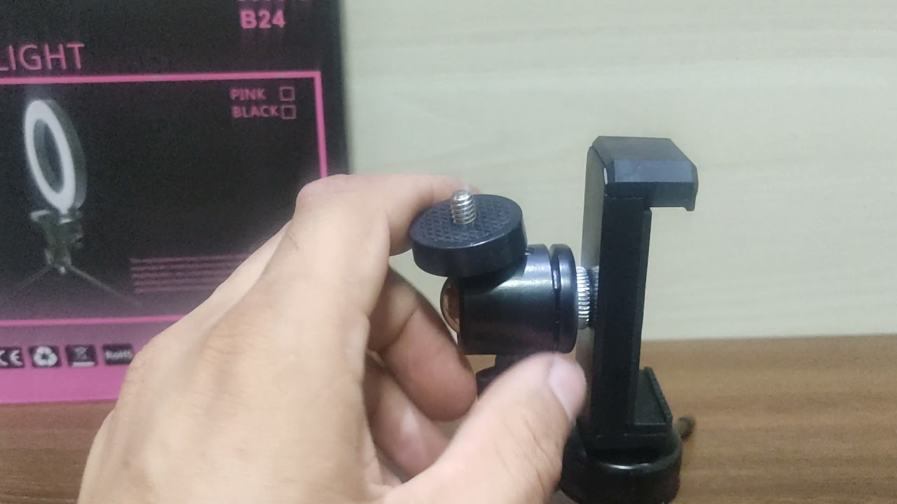 Montando Ring Light 2024 Com tripé de mesa e suporte de celular