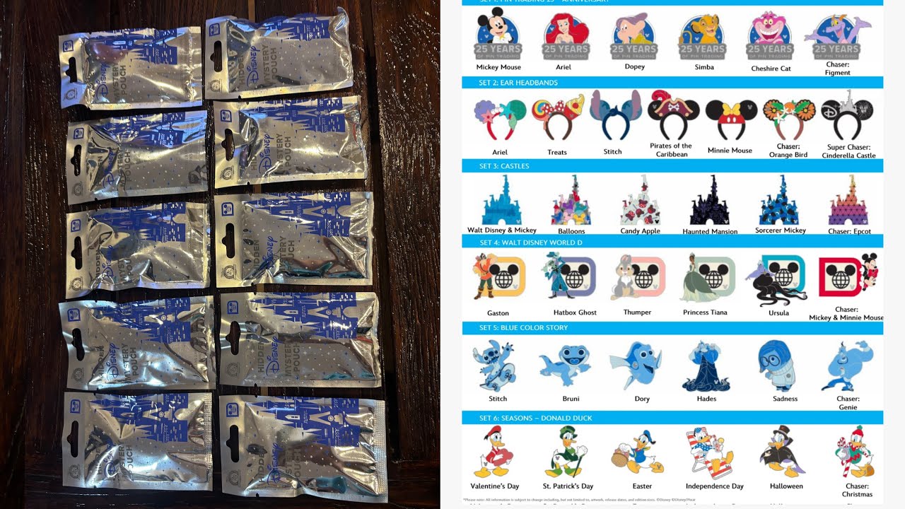 10 Packs!!! Walt Disney World 2025 Hidden Disney Pins unboxing!