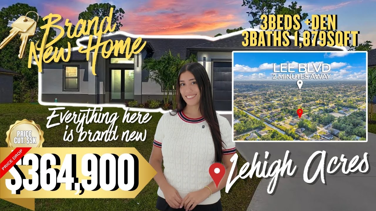 House For Sale in Lehigh Acres, FL | New Construction Tour (Under $365k)