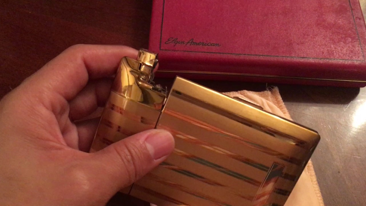Elgin American 1940's Cigarette Case & Lighter Hollywood Glamour Art Deco