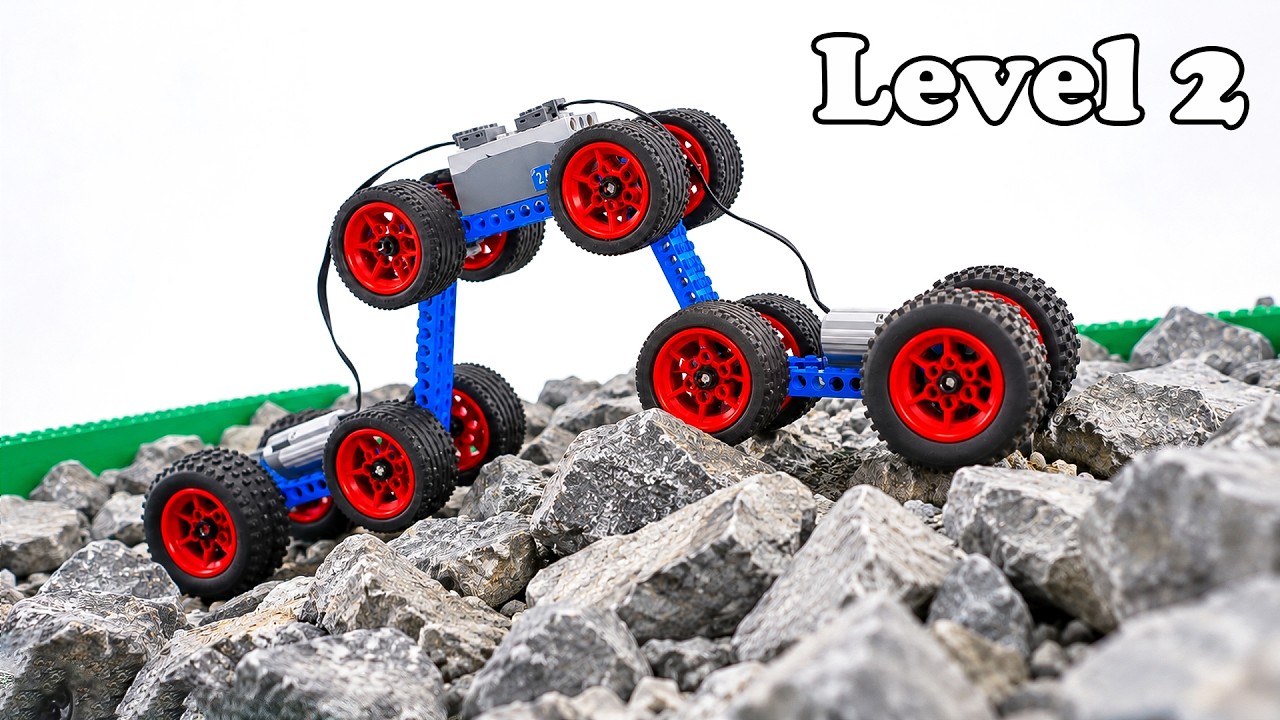 LEGO Multi-Wheel Vehicle Cross Ice Rocky Obstacles | Smart Lego