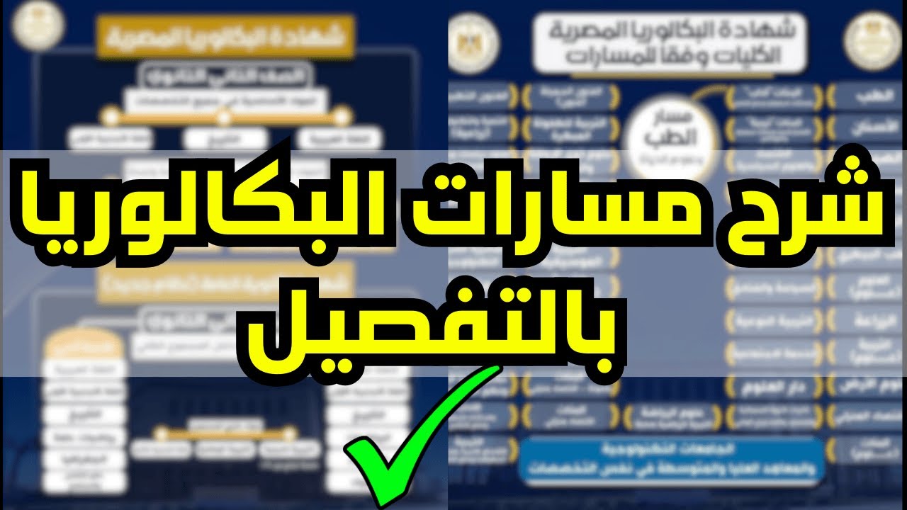 أولى بكالوريا👈الفرق بين مسارات البكالوريا وكلياتها☑️ازاي تختار المسار الصح والمواد المناسبة؟
