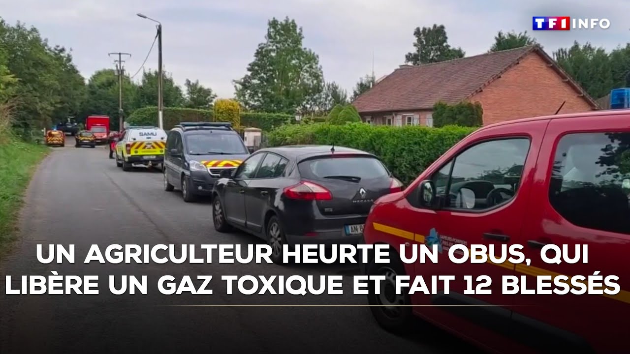 Un agriculteur heurte un obus, un gaz toxique se dégage et fait 12 blessés｜TF1 INFO
