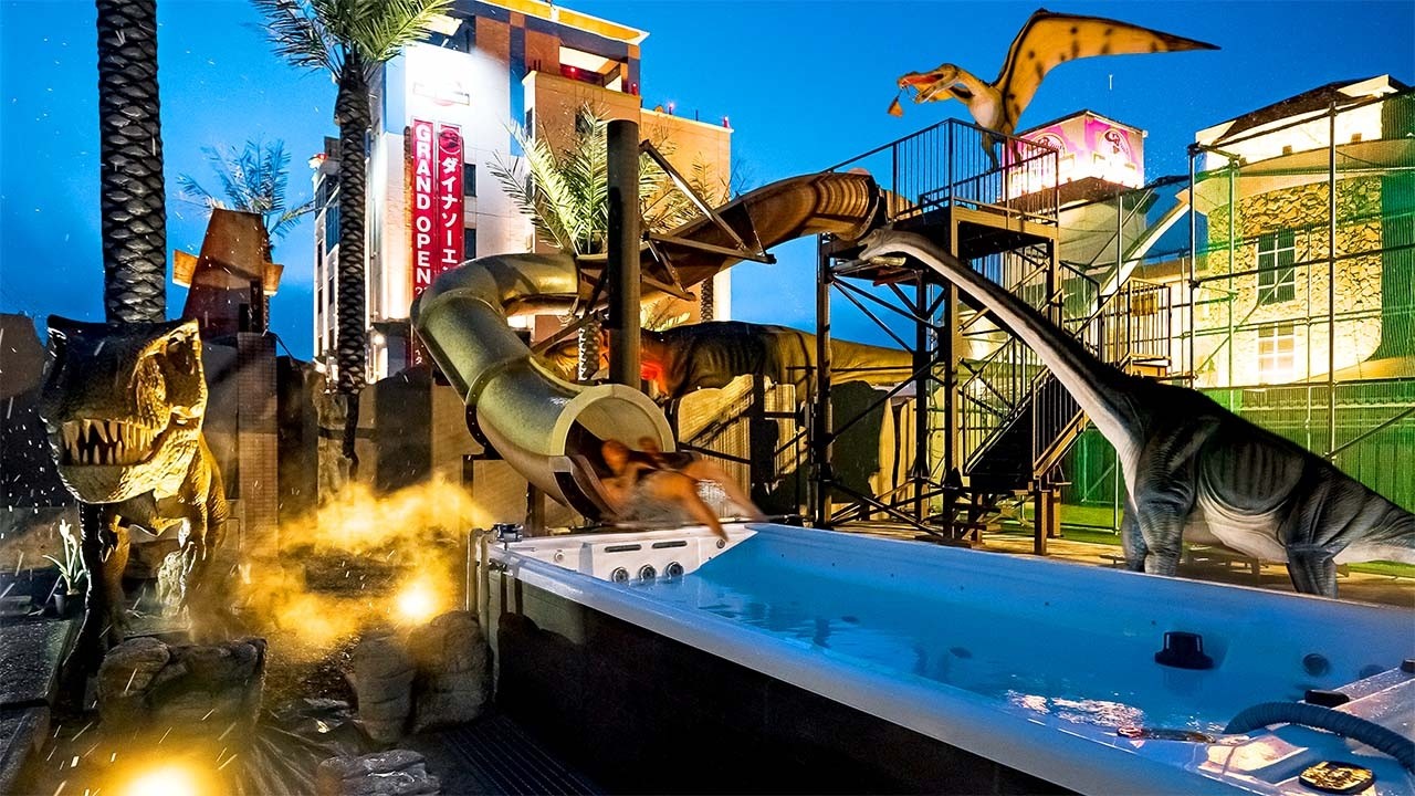 Японский отель для свиданий в стиле динозавров с водной горкой | Hotel Artia Dinosaur Gifu