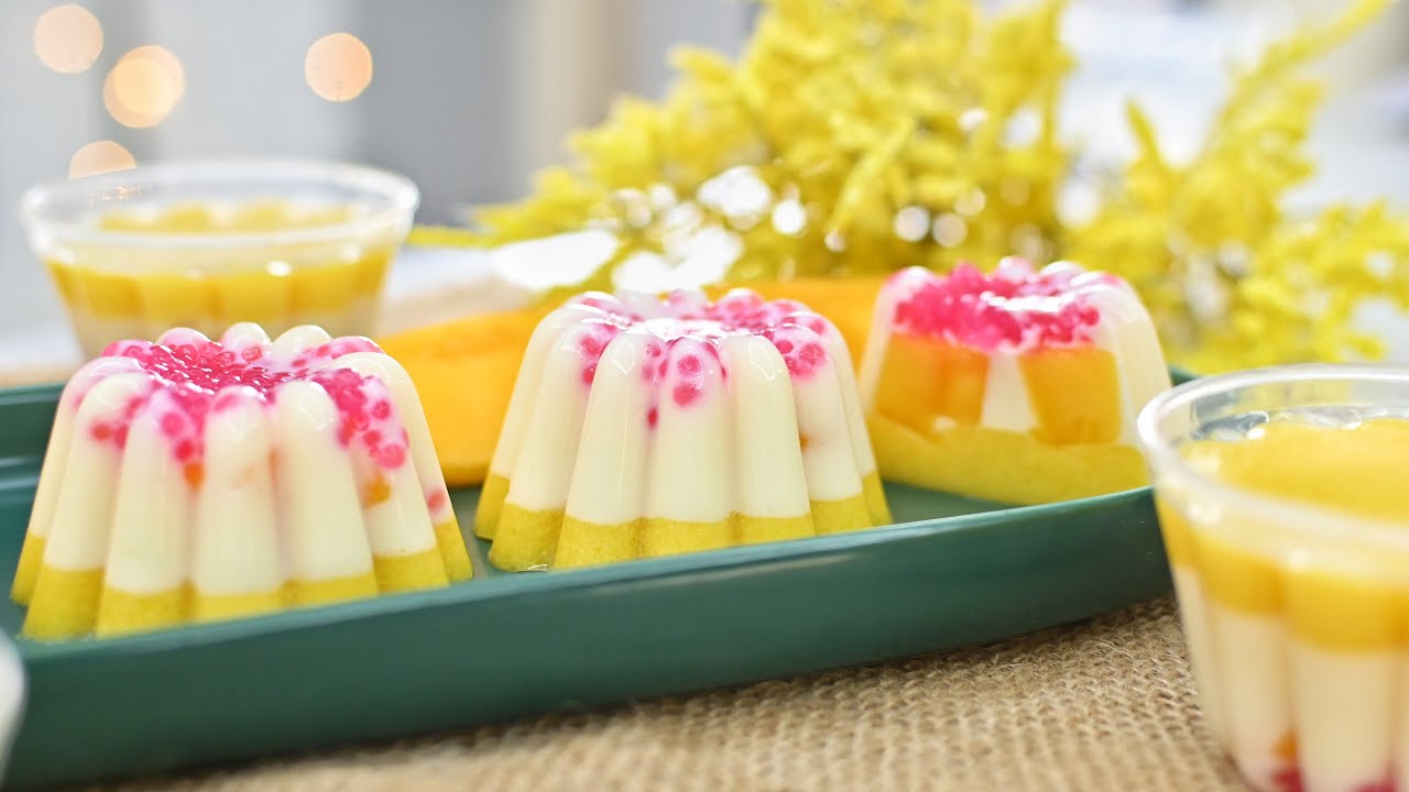 Puding Mangga Sagu Dah La Cantik, Sedap Pulak Tu!!