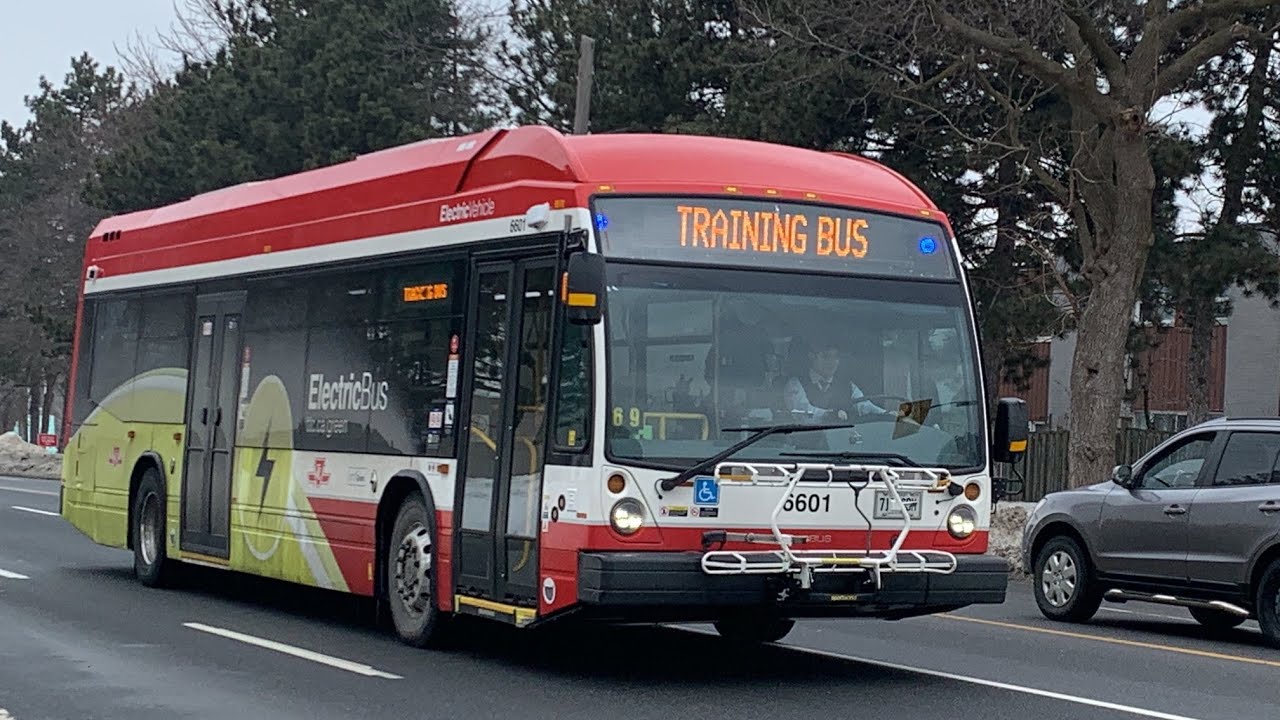 TTC 2024 Novabus LFSE+ 6601 Electric Bus training on Birchmount Road