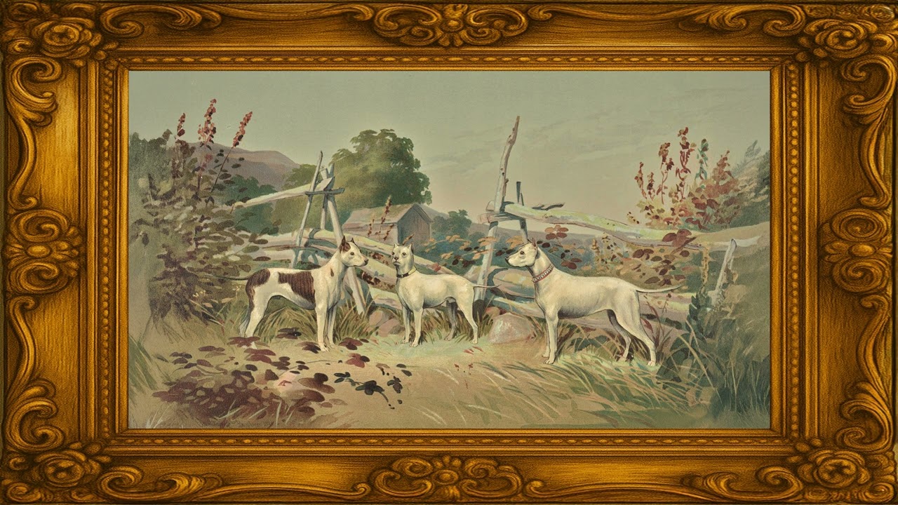 Vintage Dogs in Countryside | 4K Frame TV Art Screensaver | Relaxing Dog Painting for Home Decor