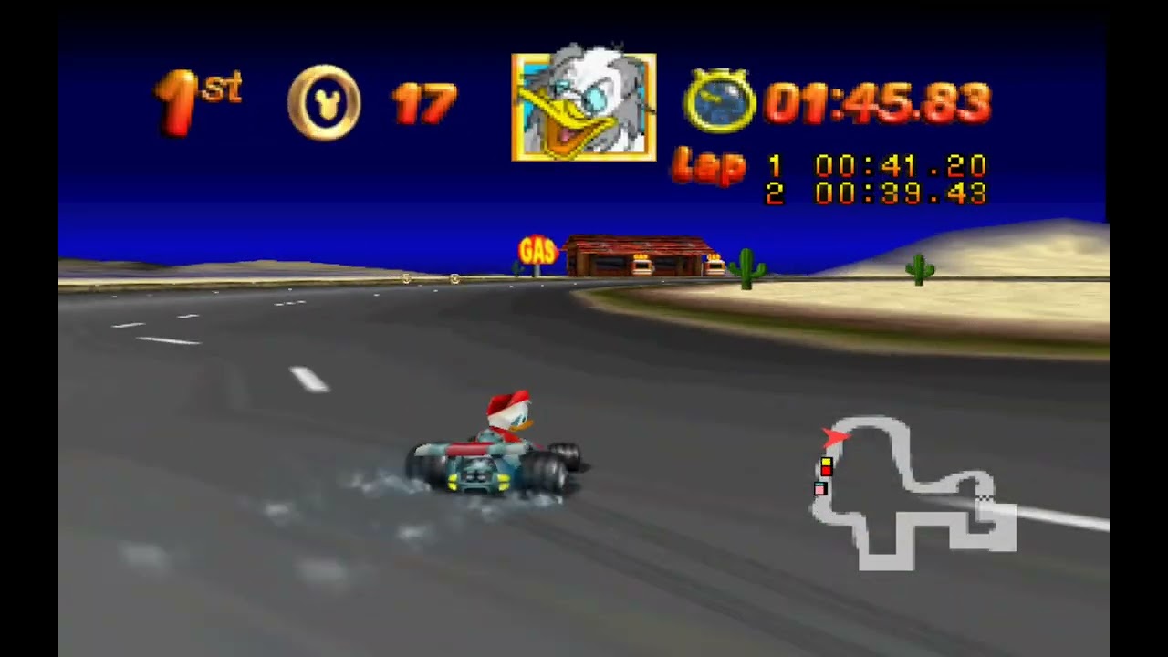 Mickey's Speedway USA Motor Way Mania Championship With Huey
