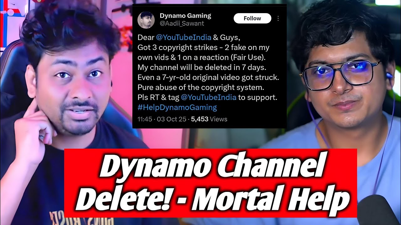 Mortal Reply on Dynamo Youtube Channel Delete😱