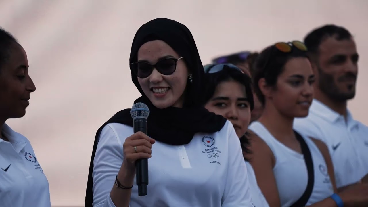 Les athlètes de la Refugee Olympic Team au Club France - 6 août 2024