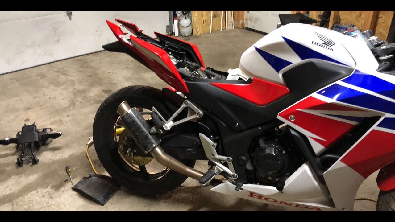 CBR rear fender removal + led turn signals !
