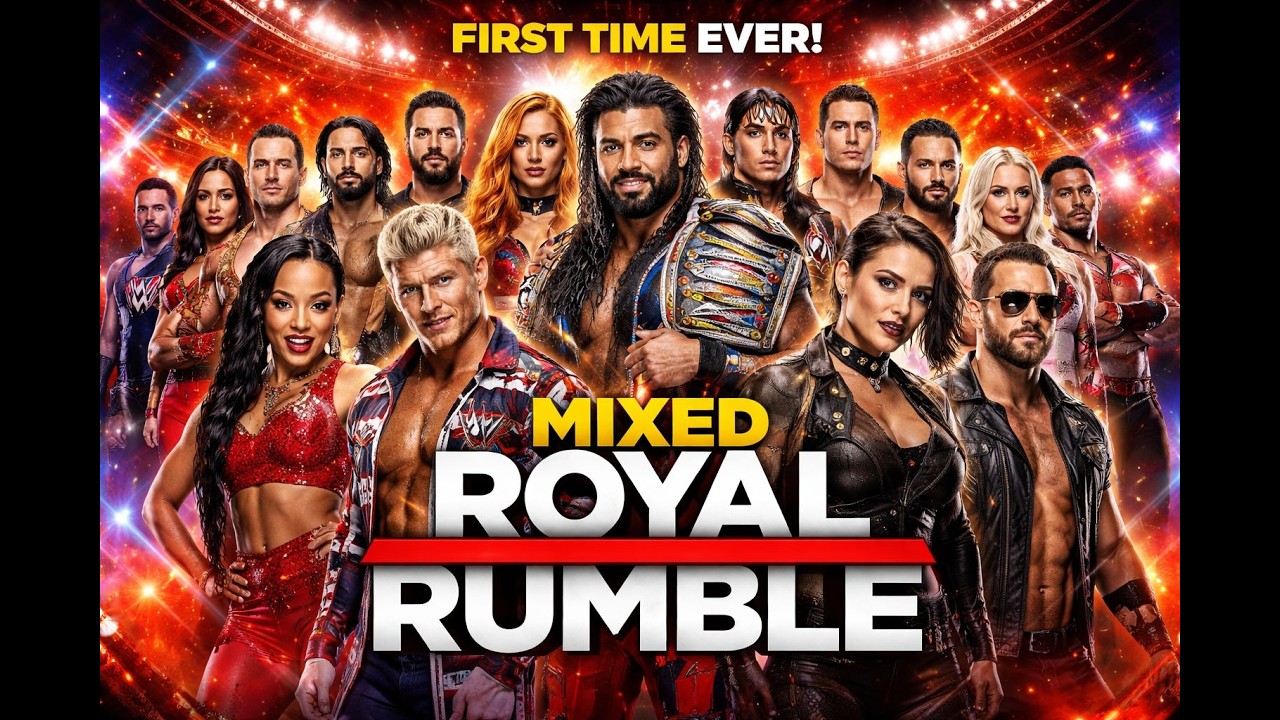 FIRST EVER Mixed Royal Rumble! 😱 Roman Reigns Wins in WWE History !! #wwe #royalrumble #romanreigns