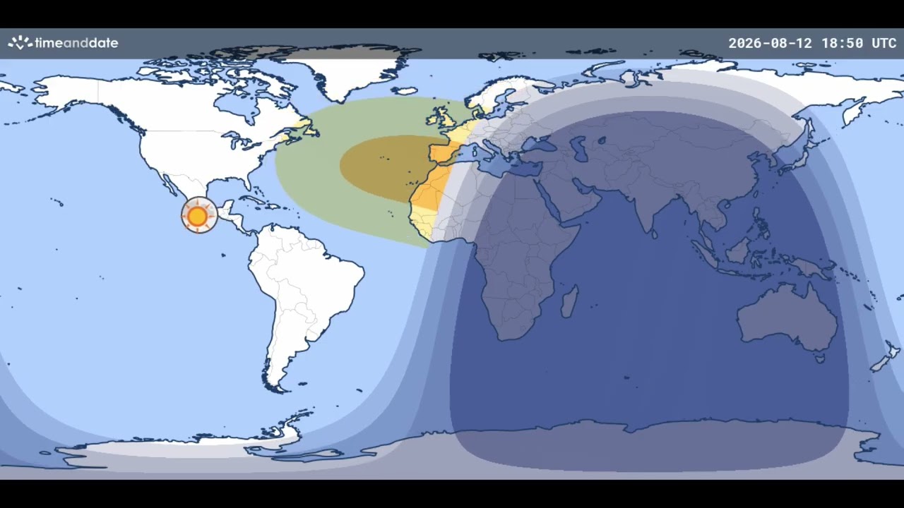 August 2026 Solar Eclipse: Full Global Visibility Map (Animation)