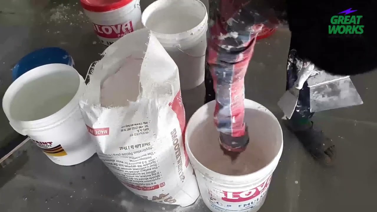 Special Mixing of screeding Gash with cement & glova paint by Mr Dimeji