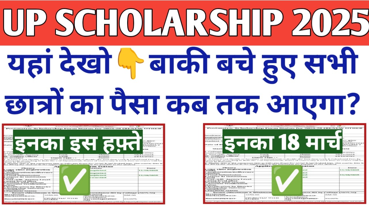 UP Scholarship Latest News Today 2025-26 | UP Scholarship Paisa Kab Aayega 2025-26 #upscholarship