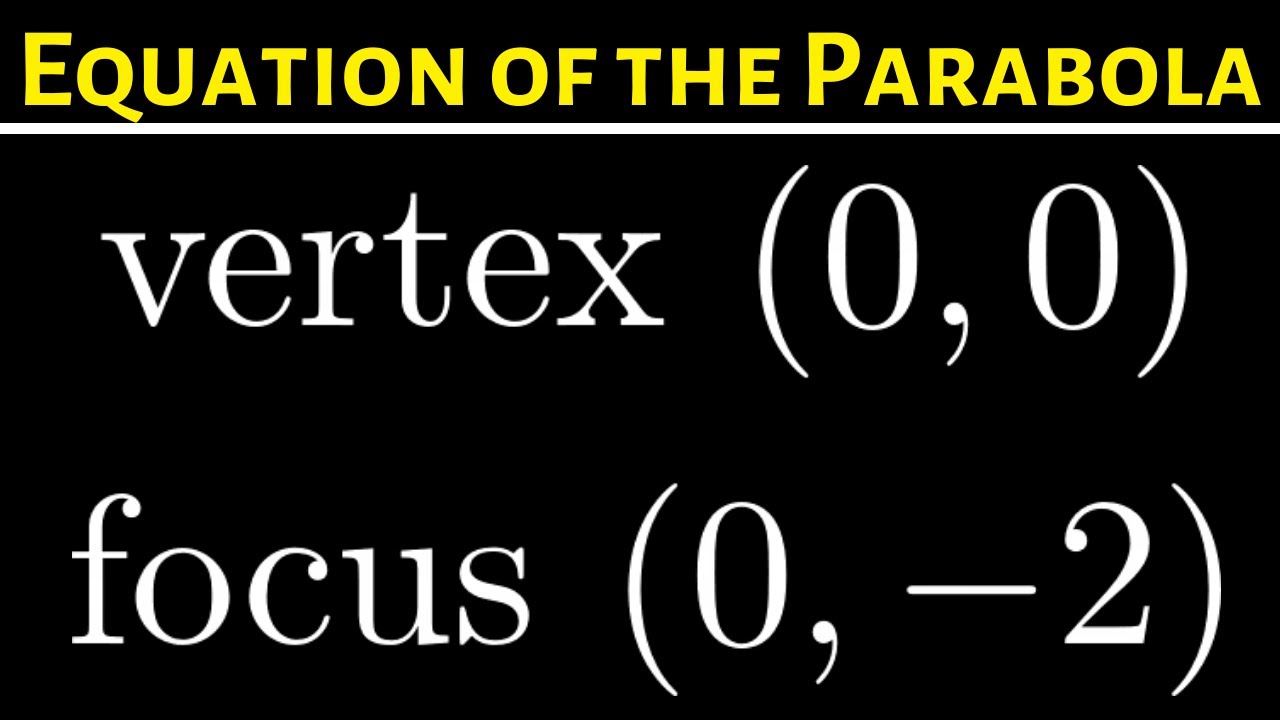 Equation of Parabola Given Vertex (0,0) and Focus (0,-2)