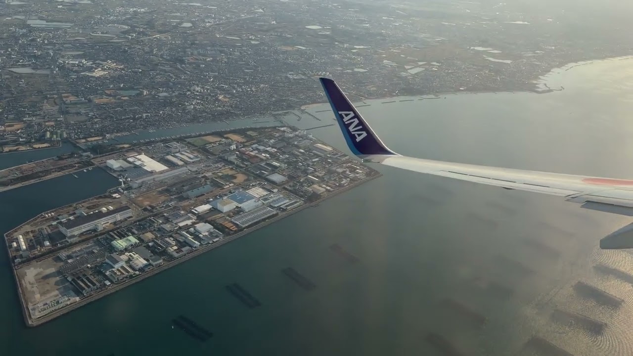 【機窓】神戸空港着陸20分前から