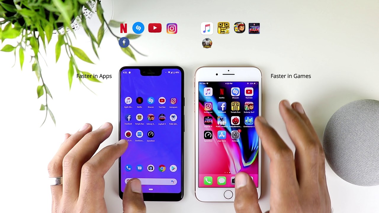 Сравнение скорости Pixel 3 XL и iPhone 8 Plus. Сможет ли прошлогодний iPhone обогнать флагман And...
