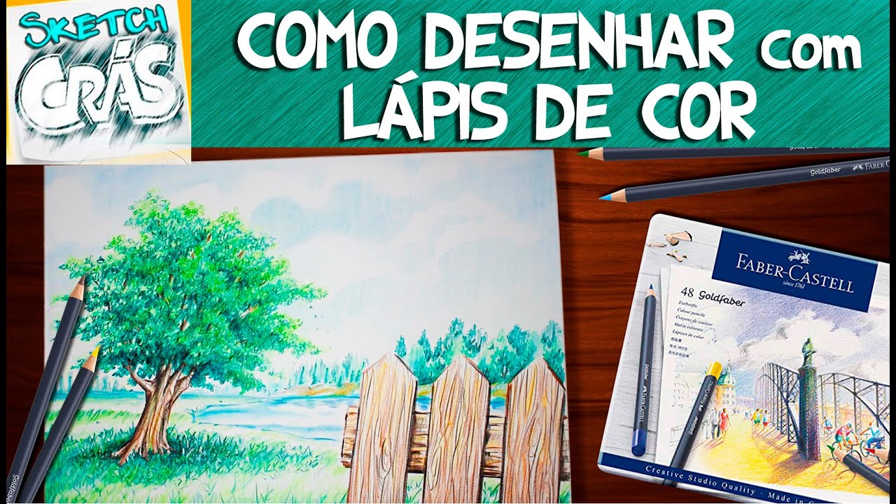 Como DESENHAR com LÁPIS DE COR - SketchCrás