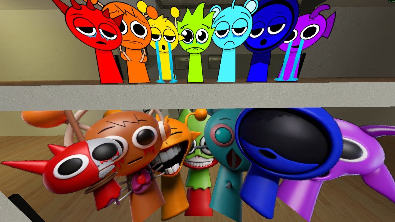 Mini Sprunki Family is Sad and Want Me to Save Them From Whole GMod Hotel of 4K SPRUNKIes!