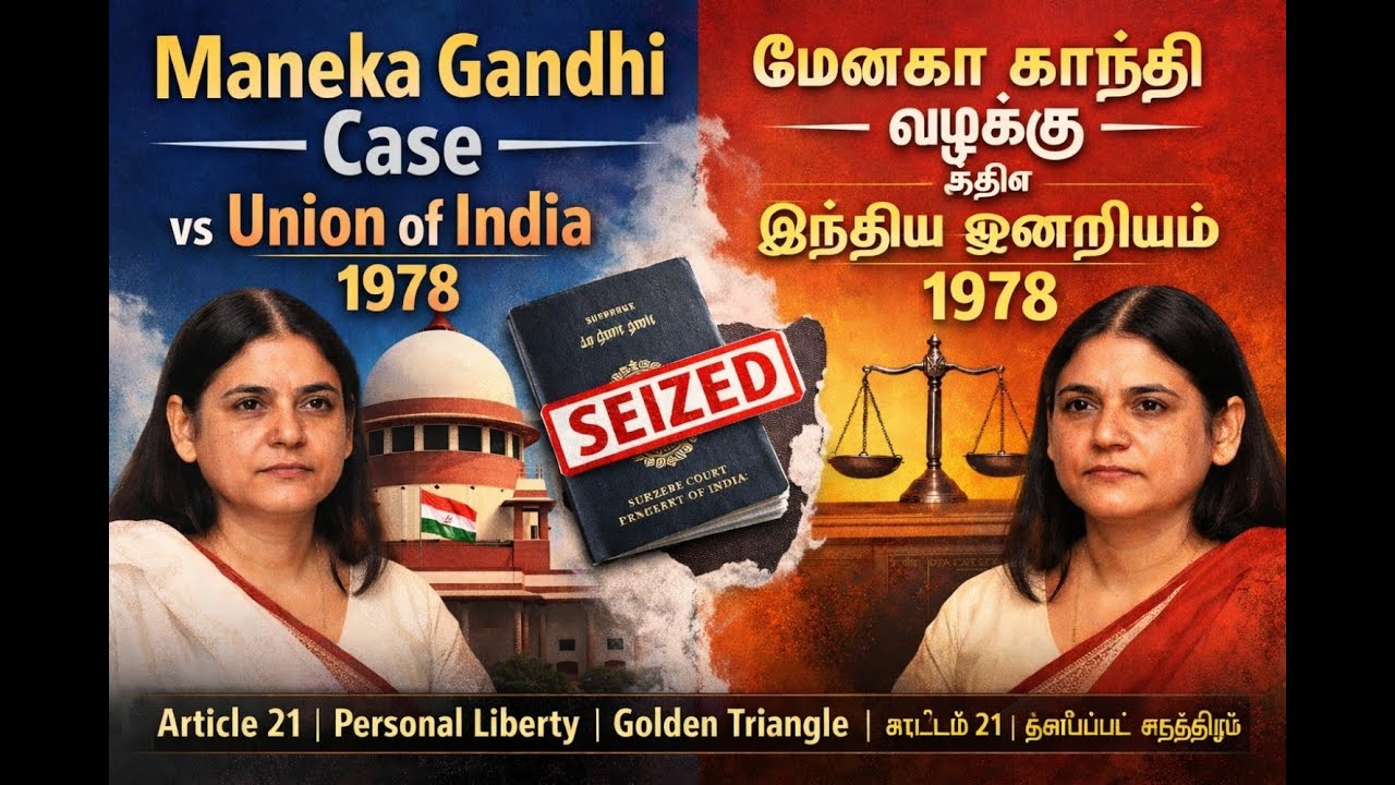 மேனகா காந்தி எதிர் இந்திய ஒன்றியம் (1978) | கட்டுரை 21 எளிய விளக்கம் Menaka Gandhi case 1978.