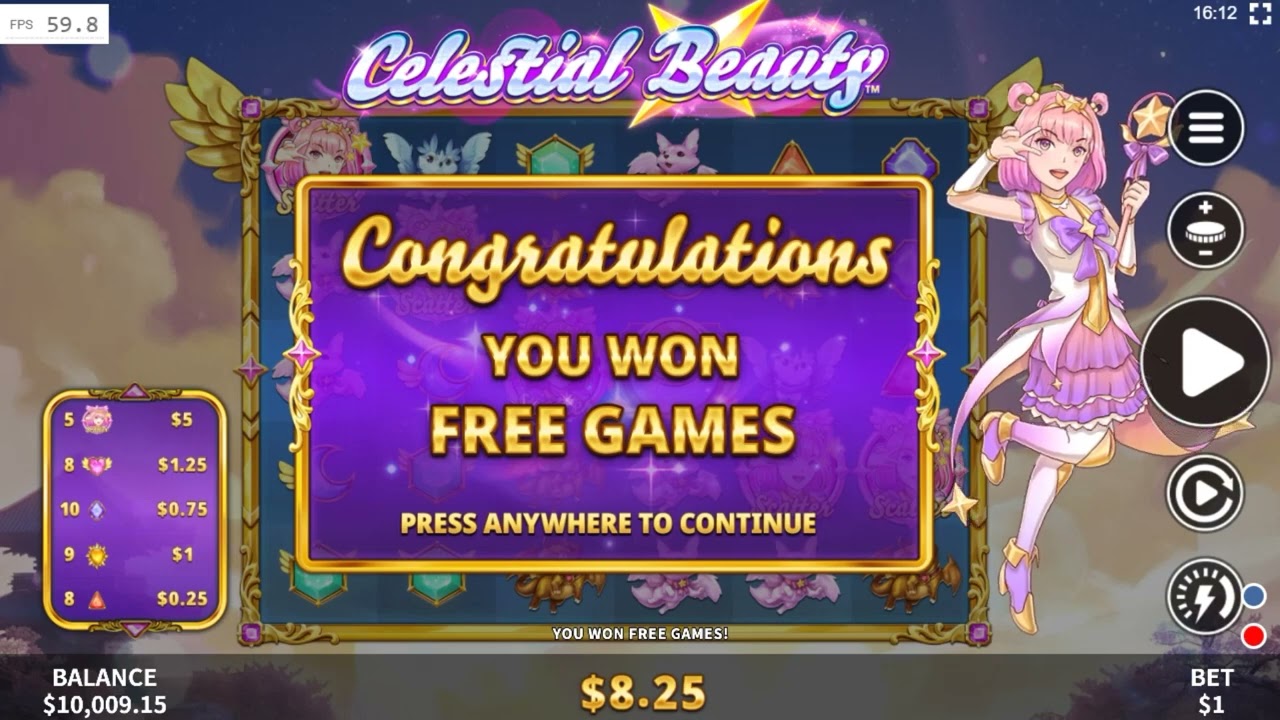 Anime Style Slot Game - Celestial Beauty