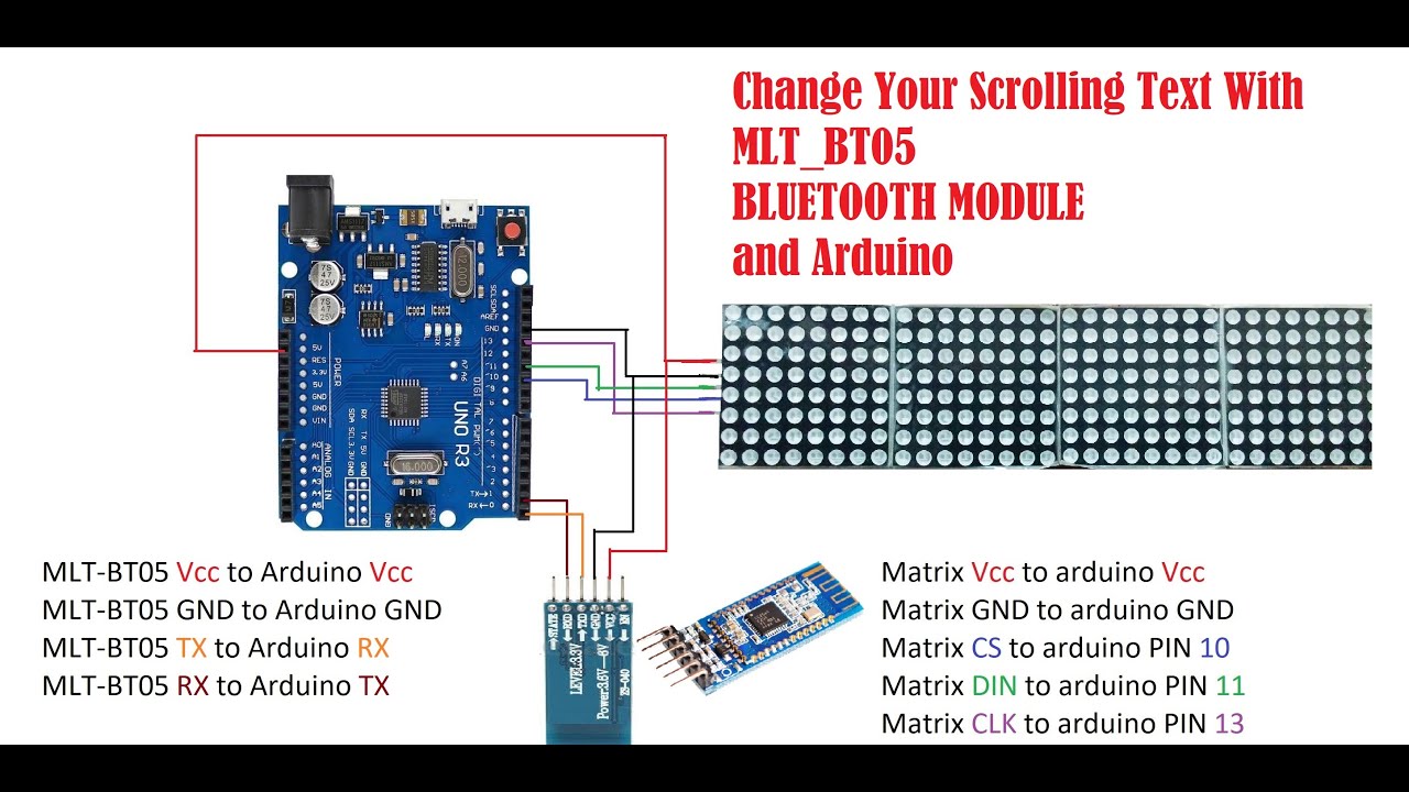 DIY Arduino Bluetooth Led Banner | MLT-BT05 | 8x8 LED | 2021