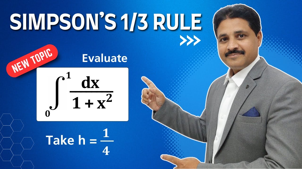 SIMPSON'S 1/3 RULE SOLVED PROBLEM 1 (NUMERICAL INTEGRATION)  @TIKLE'S ACADEMY
