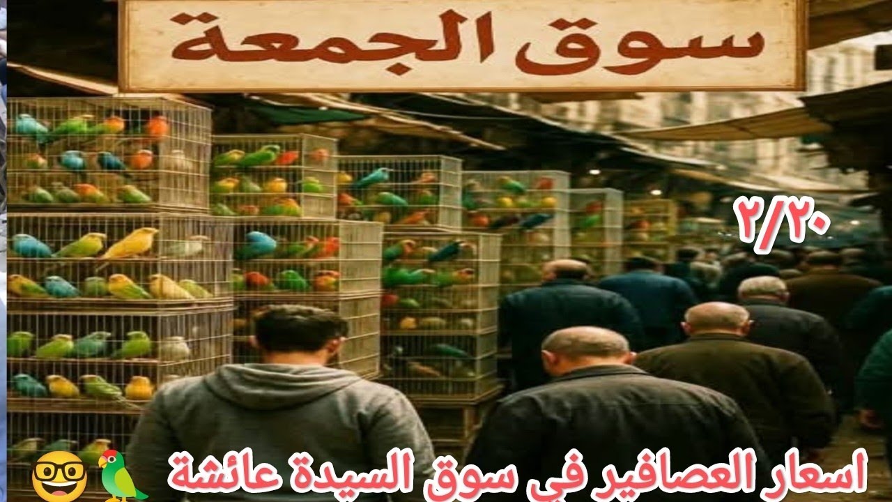 اسعار العصافير في سوق الجمعة بالسيدة عائشة واخبار لم العصافير اليوم انخفاض سعر بعض أنواع العصافير 🦜💣