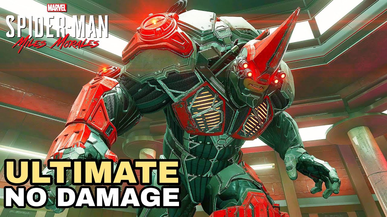 Spiderman Miles Morales - Roxxon Rhino BOSS FIGHT [NO DAMAGE]