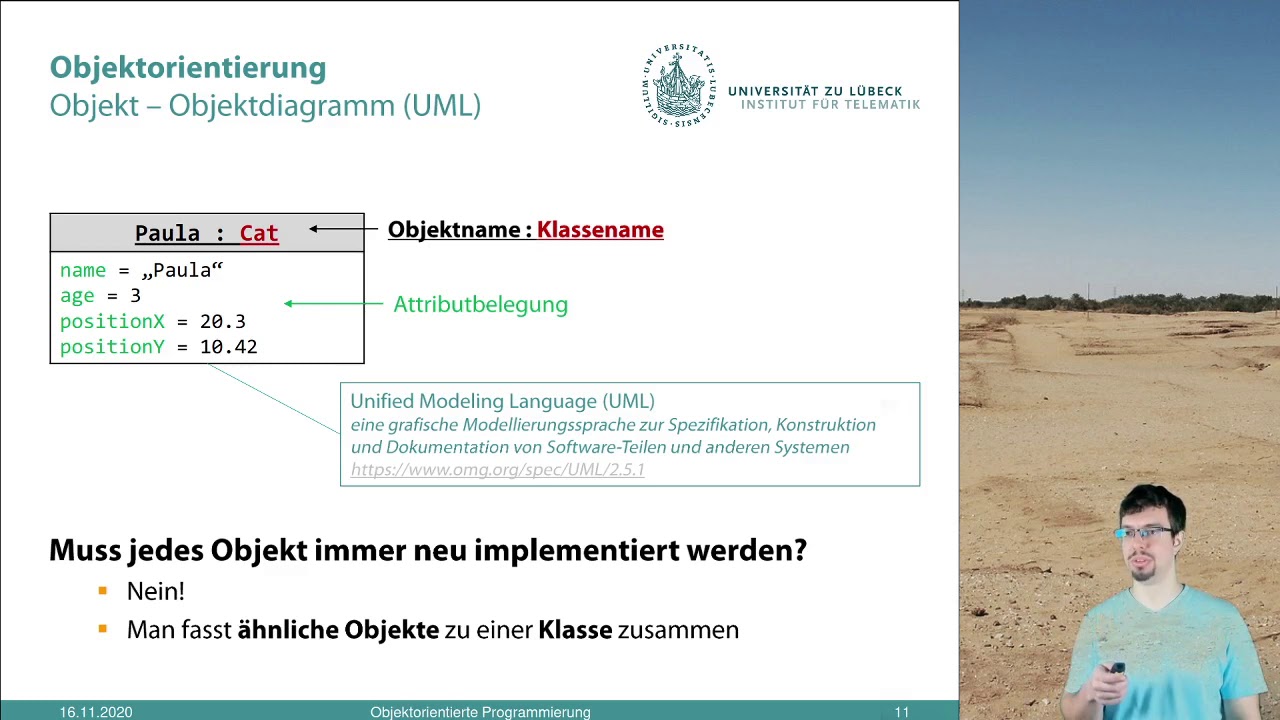 UzL Programmieren, Programmierkurs Java S04E01: Objektorientierte Programmierung