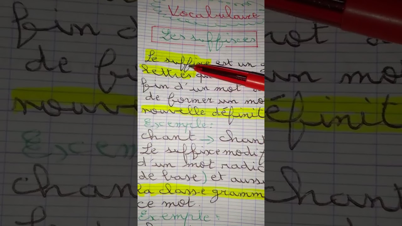 Vocabulaire : Les suffixes # comprendre facilement ses leçons 