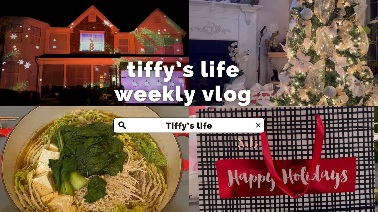 Tiffy&rsquo;s Life: First time making Mille-feuille Nabe, Vlogmas, Wrapping gifts, Christmas Lights