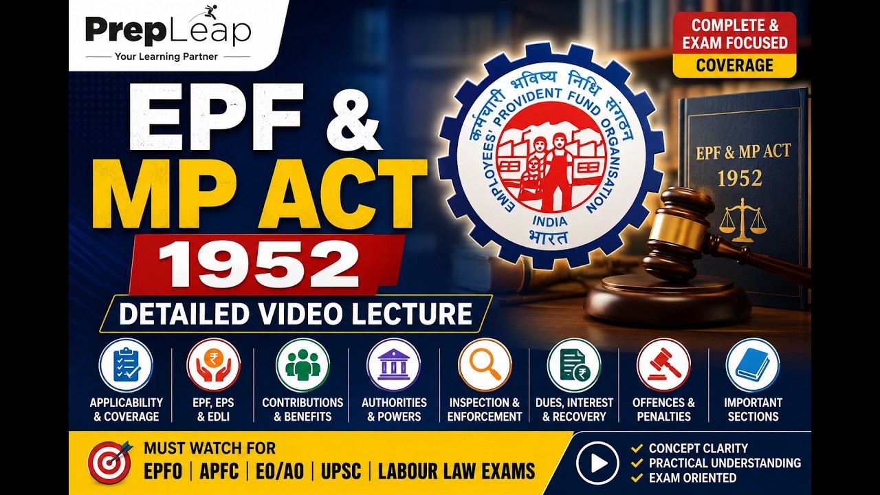 Employees' Provident Fund Act, 1952 Explained #epfo #eoexam #eoprobationary #epf