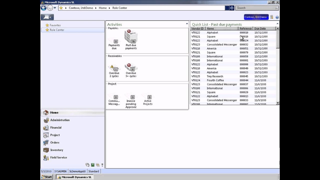 Microsoft Dynamics SL: User Interface