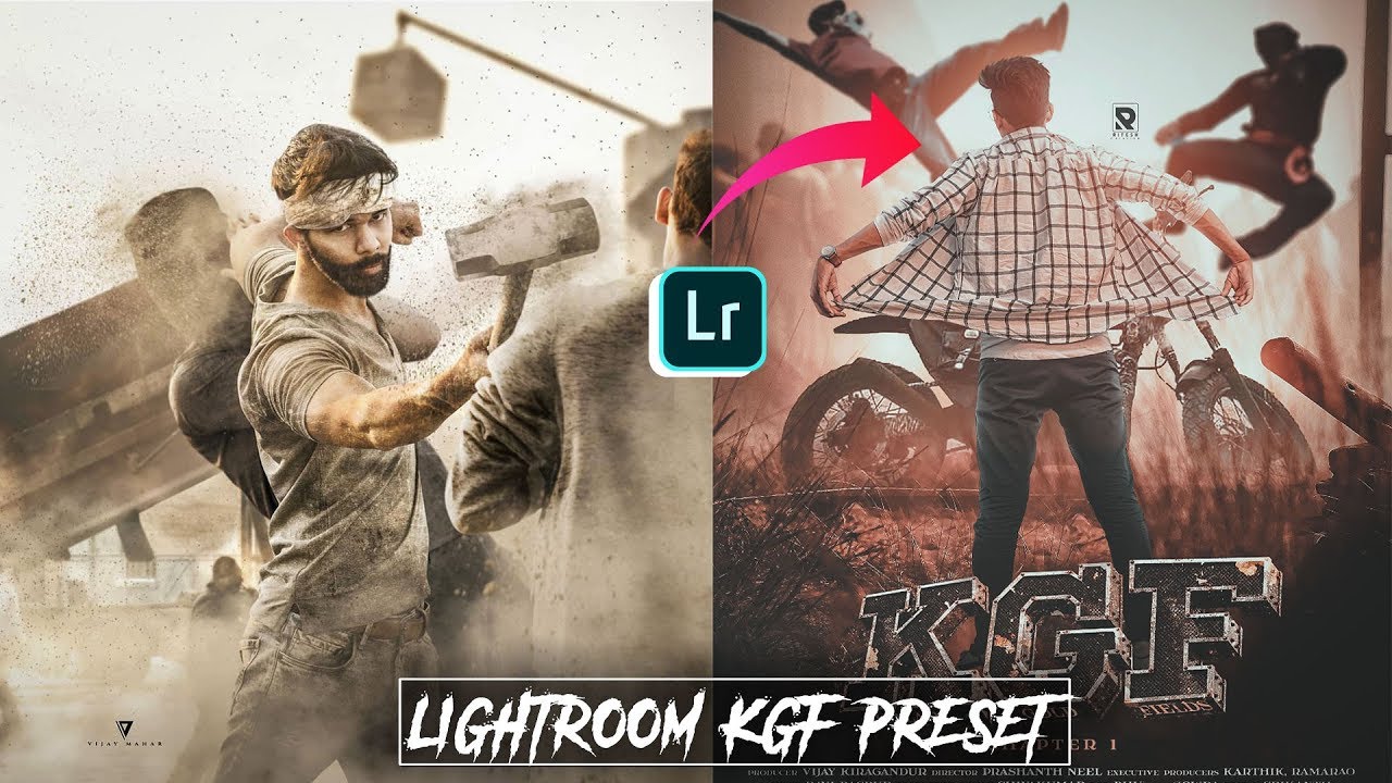 KGF- Lightroom KGF Movie Color Preset Download || PicsArt KGF Movie Poster Editing in Hindi