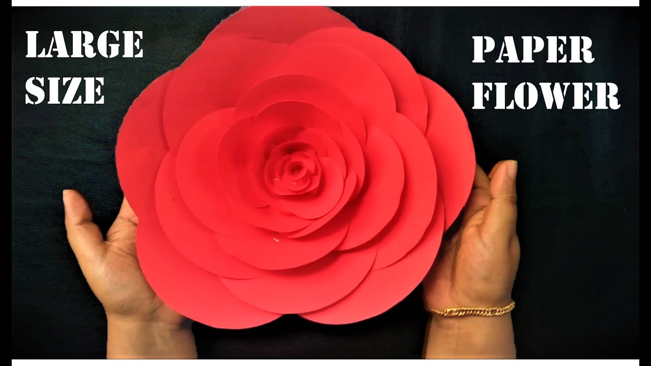 Giant Paper Flower //DIY Large Size paper Flower //വളരെഎളുപ്പത്തിൽ  ഉണ്ടാക്കാൻ ഒരു പേപ്പർ ഫ്ലവർ