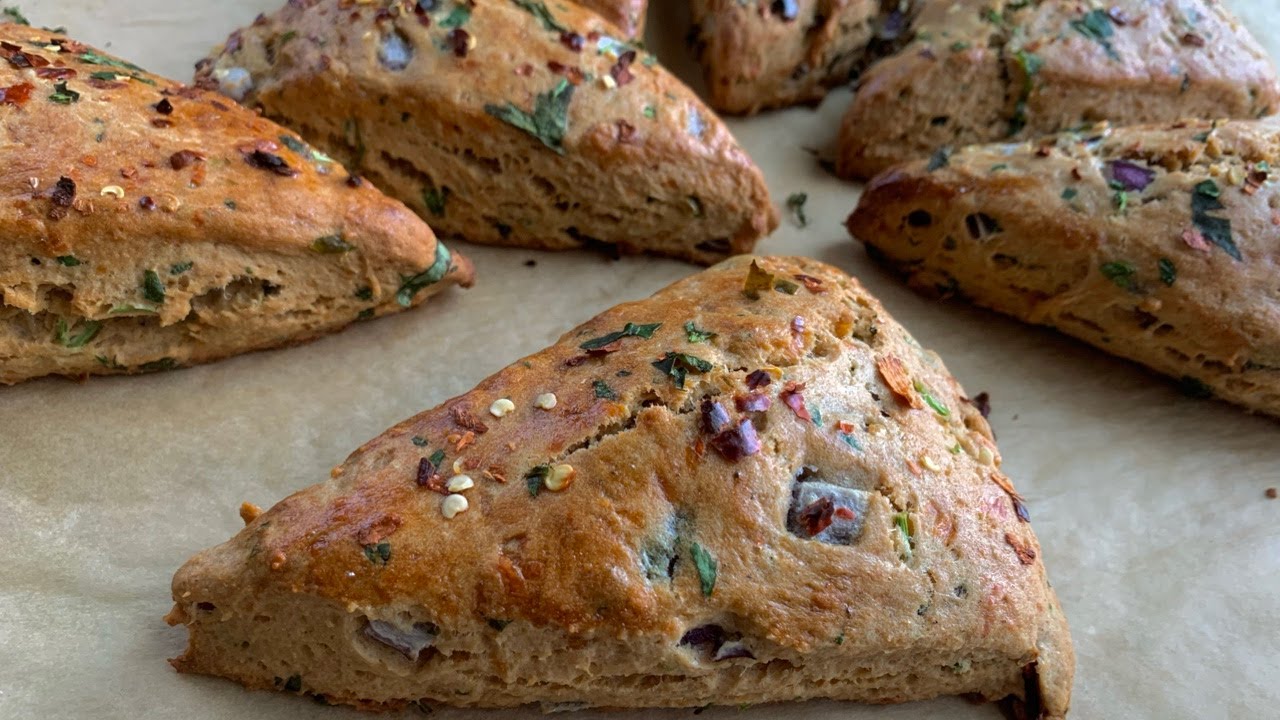 Whole Wheat Eggless Savoury Scones Recipe | Indian style Savoury scones