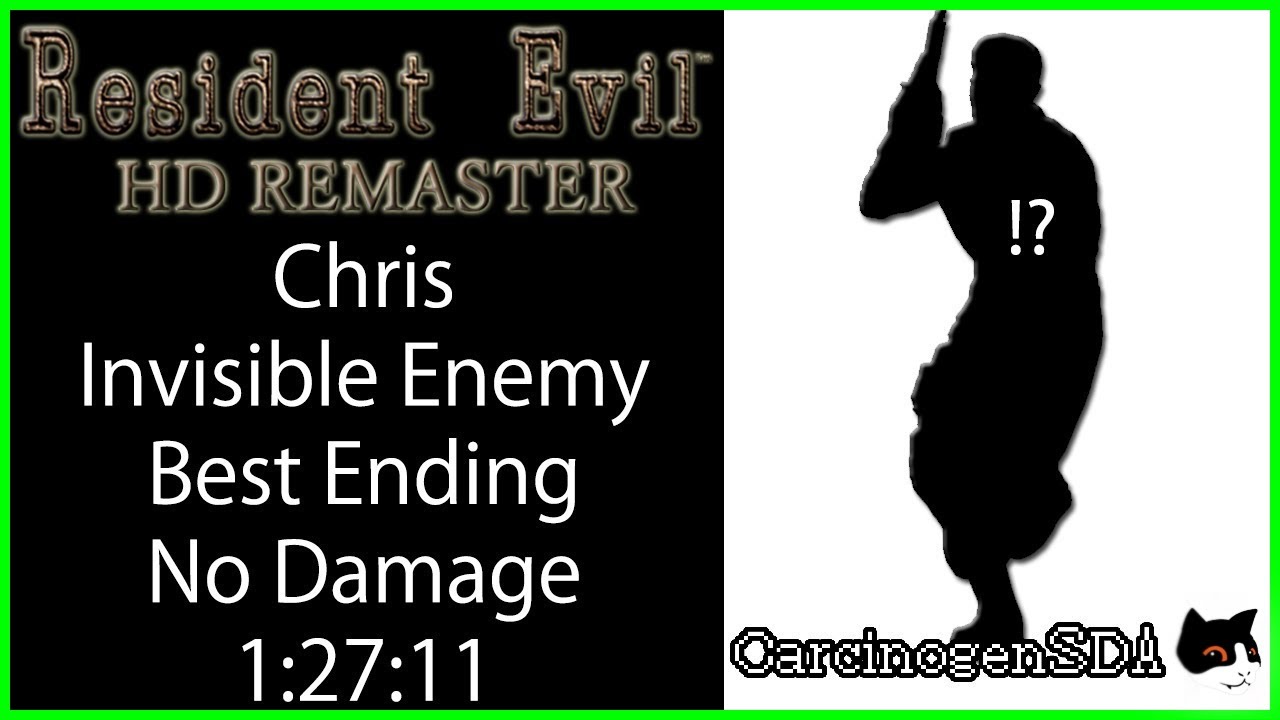 Resident Evil HD Remaster (PC) Invisible Enemy No Damage No Save - Chris Best Ending