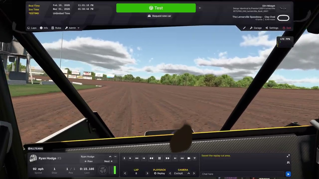iRacing: Ryan Hodge (Dirt Midget @ Lernerville)